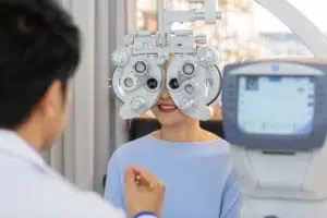 An optometrist can tell you what correction your eyes need. Diagnosing what is causing the change requires an eye specialist